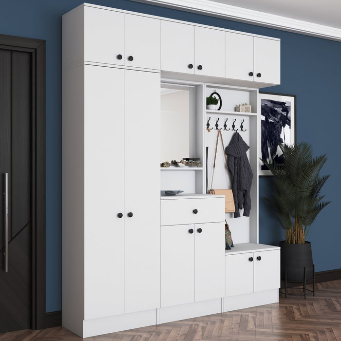 Hanah Home EA104 - 2569 Soporte de recibidor Blanco 179.6x226.4x37.5 cm
